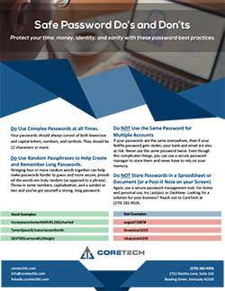 Safe Password Dos and Don'ts A CoreTech Security Tip